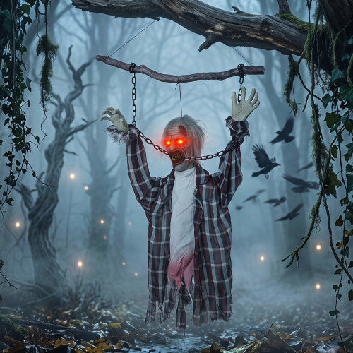 Hanging Animated Chained Zombie