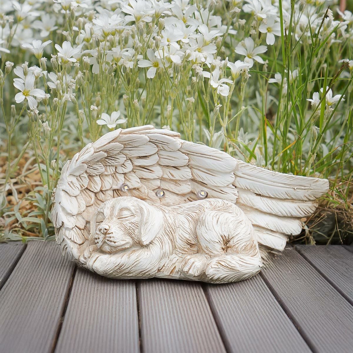 Dog Memorial Solar Light Stone Effect